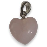 PENDANT ROSE QUARTZ HEART SILVER
