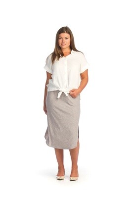 Grey Slip On Style Casual Skirt #PS-14902