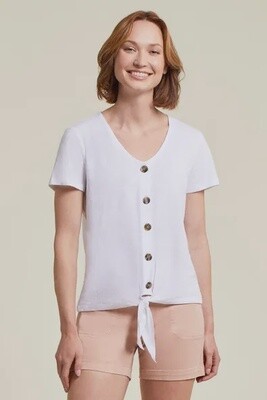 V Neck Tee with Buttons #13260