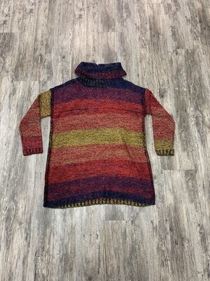 Colourful Cowl-Neck Long Sweater #cr4749