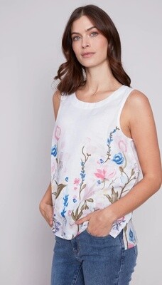 Linen Top With floral Design # C4532P-032B