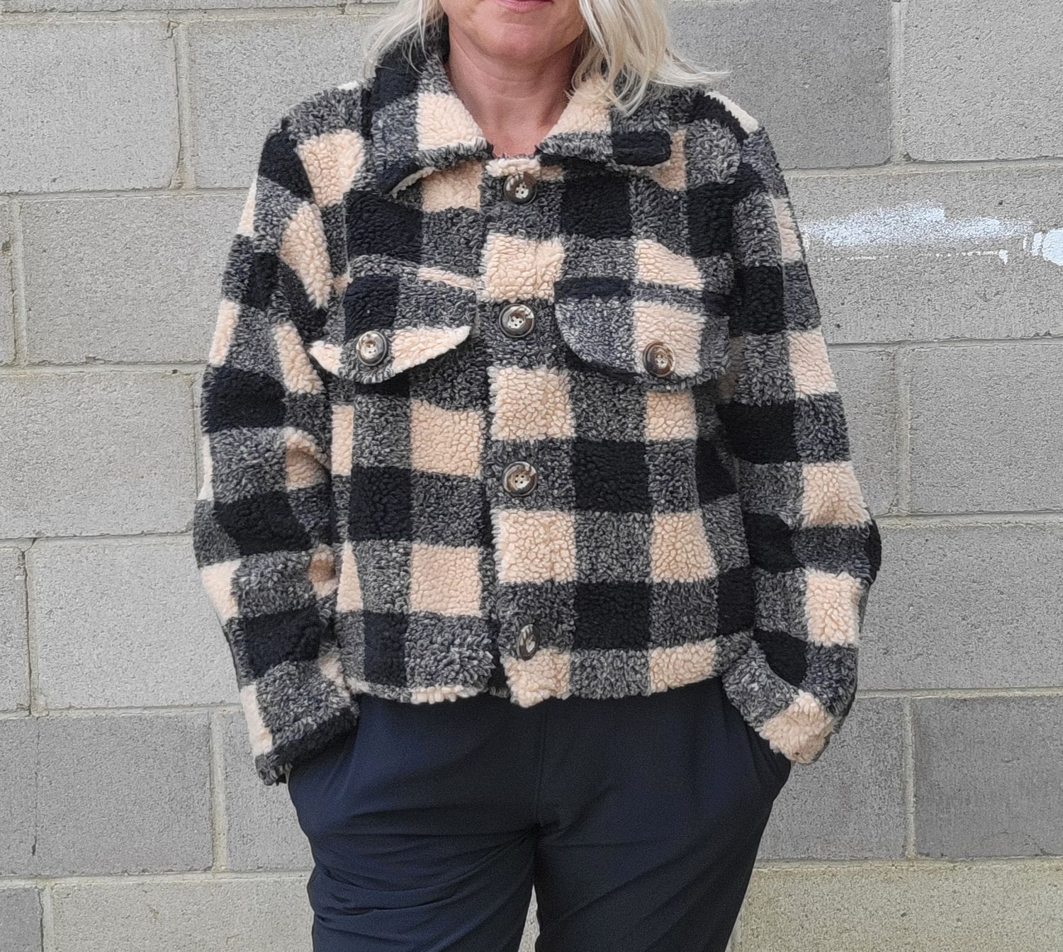 Sherpa Crop Shacket # T5124