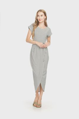SHORT SLEEVE STRIPED DRESS #PD-18609