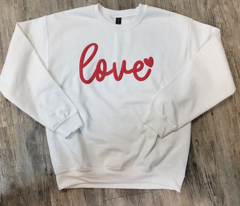 Love Sweatshirt in White #LOVEWHT