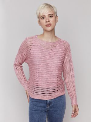 Guava Metallic Crew Neck Sweater #C2768-107
