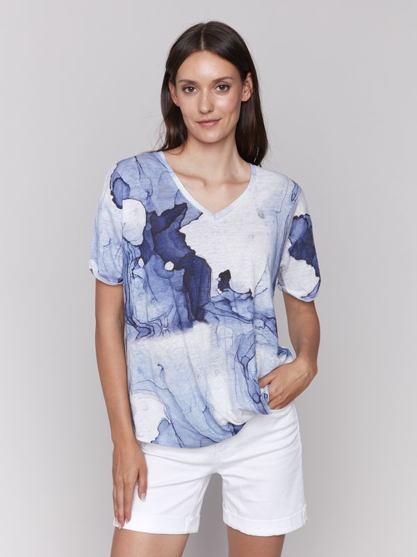 Printed Tee #C1335 NAVY combo