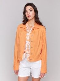 Linen Jacket # C6199 Papaya