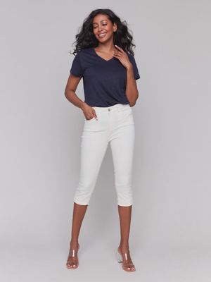 NATURAL KNEE HIGH CAPRI DENIM #C5514R