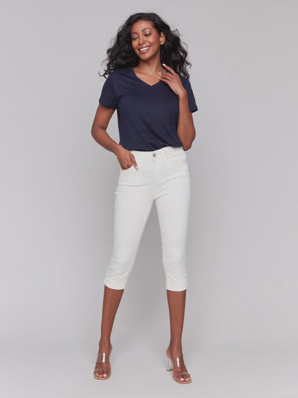NATURAL KNEE HIGH CAPRI DENIM #C5514R