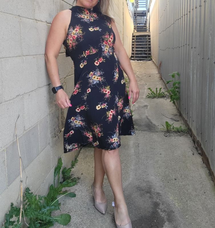 FLORAL HALTER NECK DRESS #PD-18502