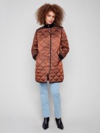 Long Quilted Jacket # C6253RR - SEPIA