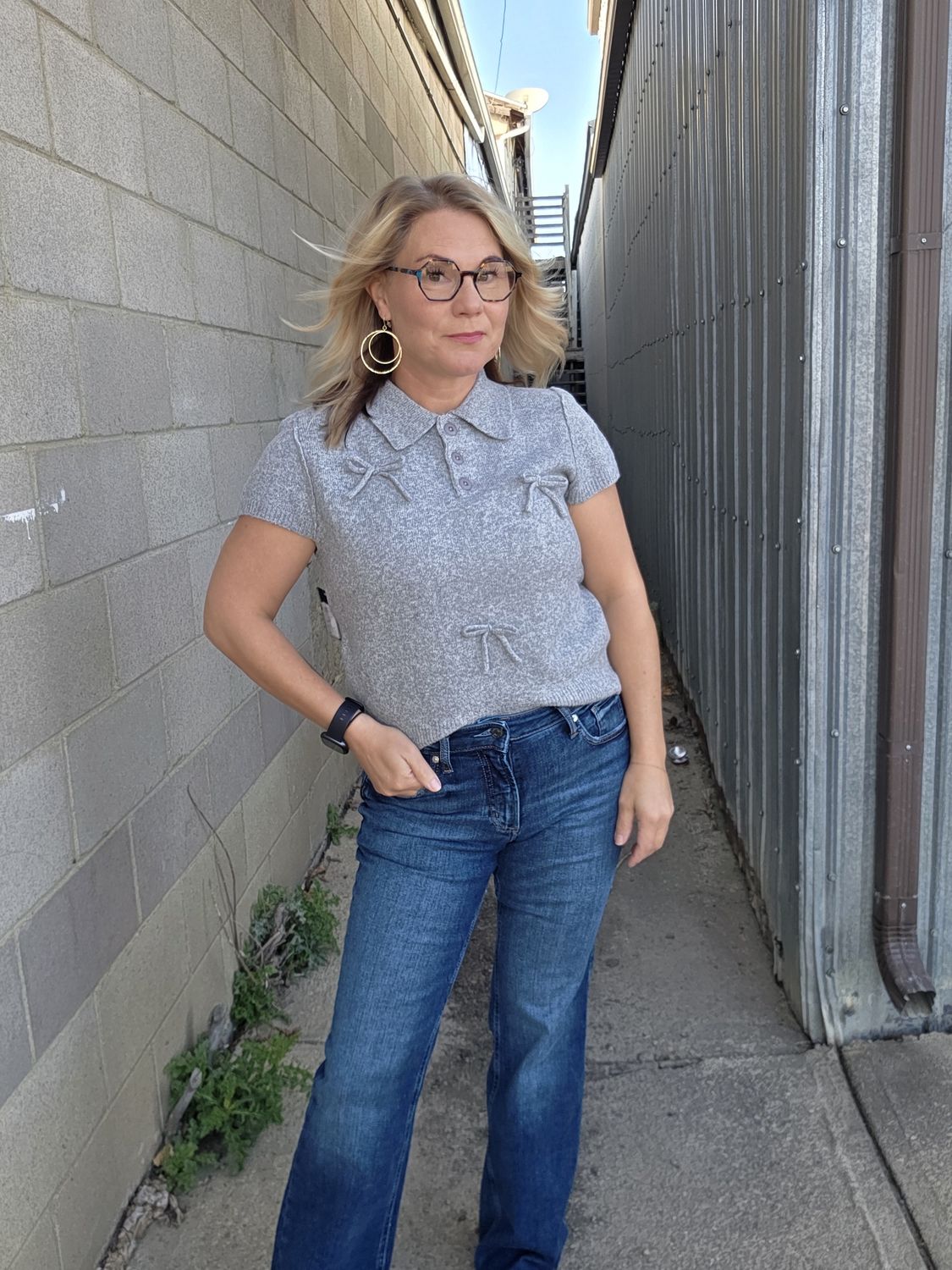 Grey Bow Knit # 77S561S