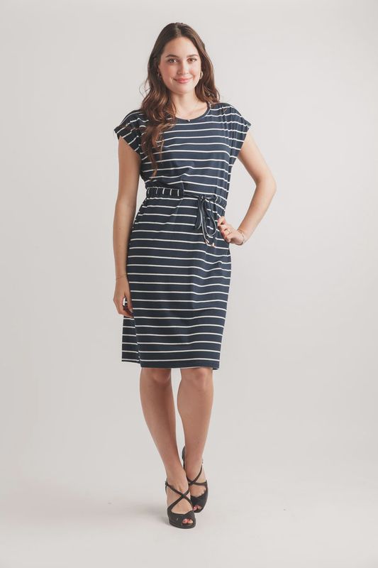 Navy Striped Dress PD-20557