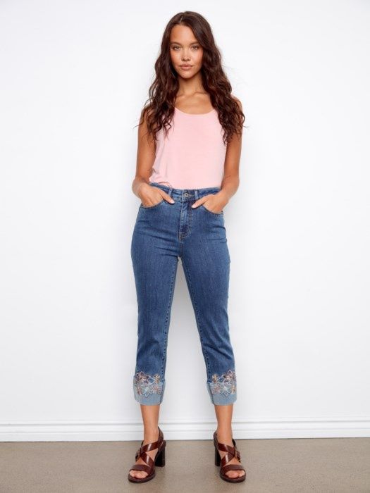 Cropped Embroided Jean C5334RR