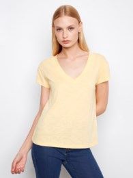 Cotton V-Neck T-Shirt #C1428