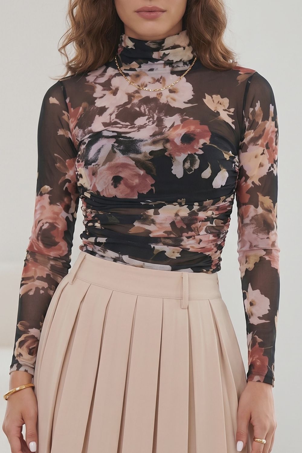 Floral Mesh Bodysuit #LC6422135