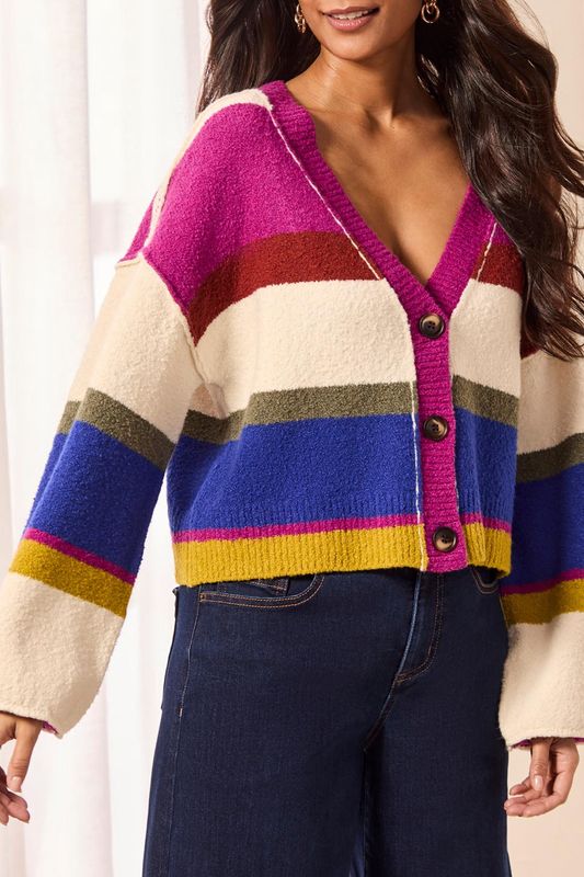 Multi Cream Cardigan Sweater #63450