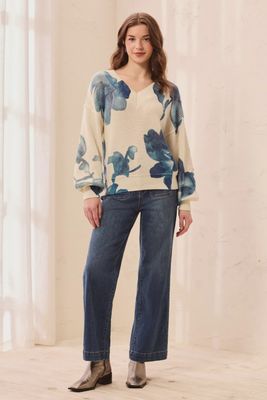Cream V-Neck Sweater #63630