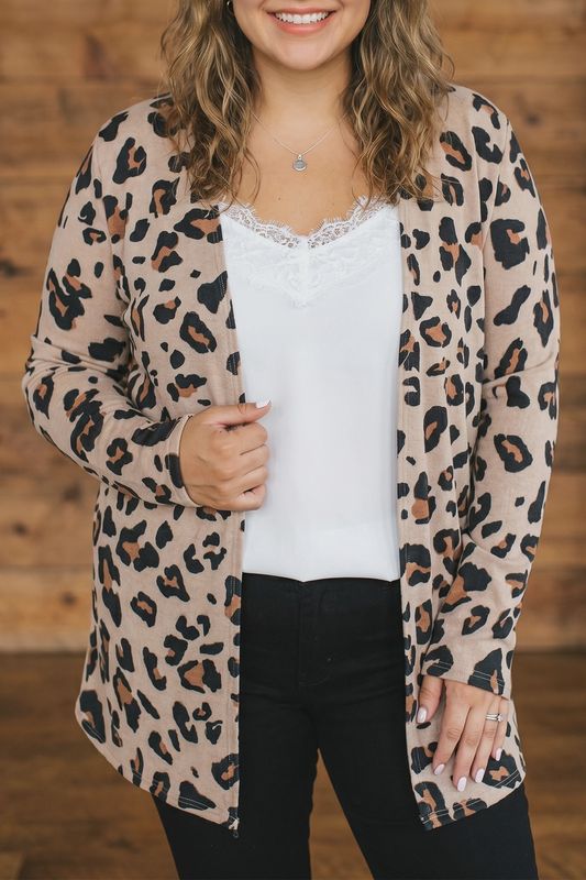 Leapord Print Cardigan #PL254316