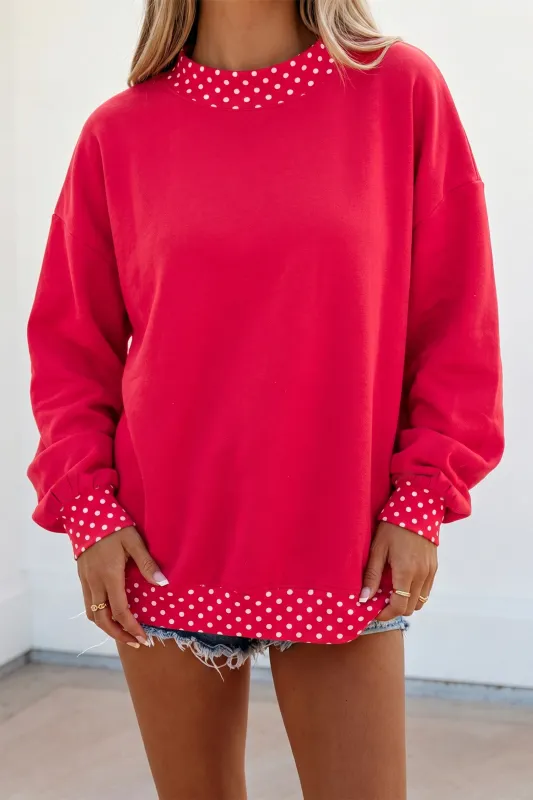Red Polka Dot Sweatshirt #LC25321833