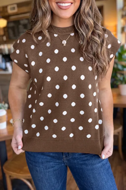 Brown Polka Dot Short Sleeve #LC2728603
