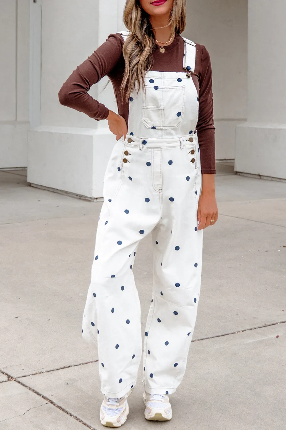 Polka Dot White Jumpsuit #LC7721143