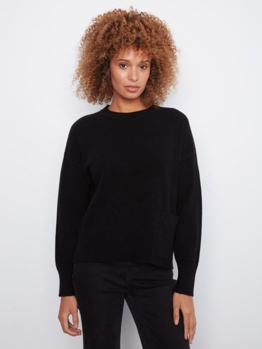 Black Crew Neck Sweater #C2052