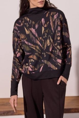 Mock Neck Sweater BlacK Combo #63020