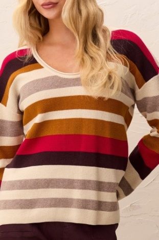 Mulberry Waffle U-Neck Sweater #22540