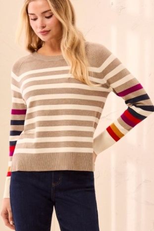 Multi Color Crew Neck Sweater #31320