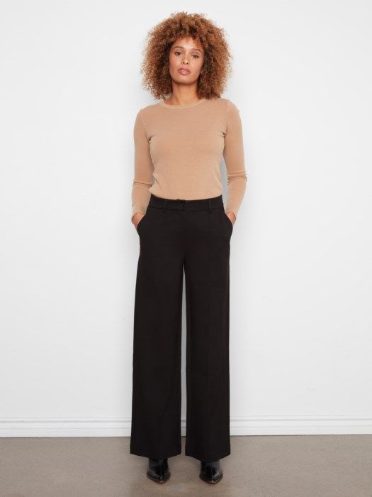 Black Wide Leg Pant #C5825