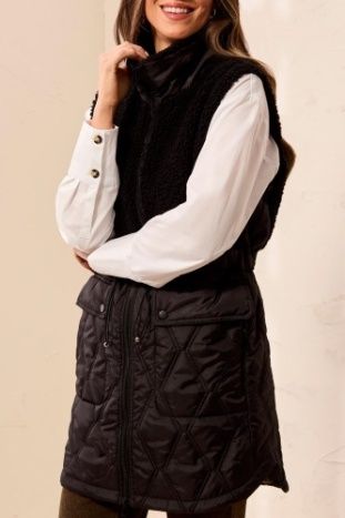 Quilted Sherpa Vest Black #59400