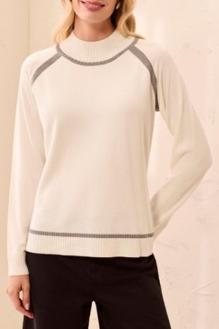 Cream Mock Neck Sweater #32260