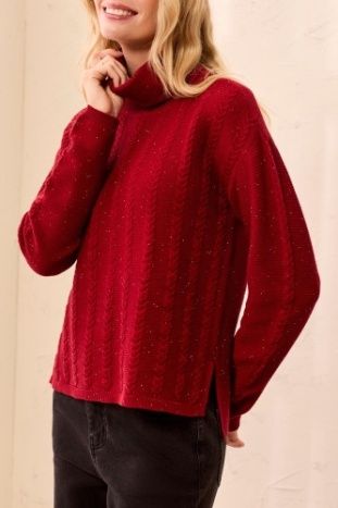 Red Cable Stitch Sweater #63090