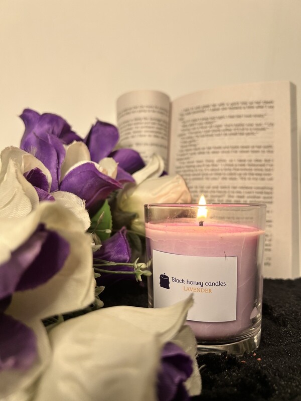 Lavender scented soy wax candle