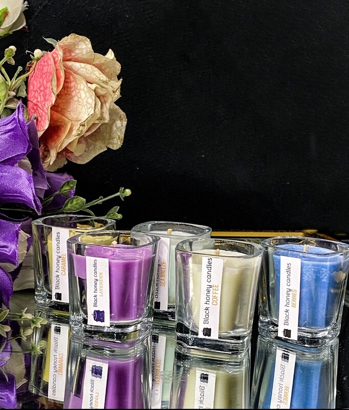 Pair of shot glass candles