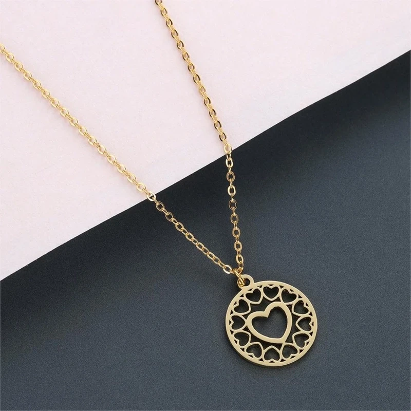 Stainless Steel Geometric Shaped Heart Pendant/Necklace