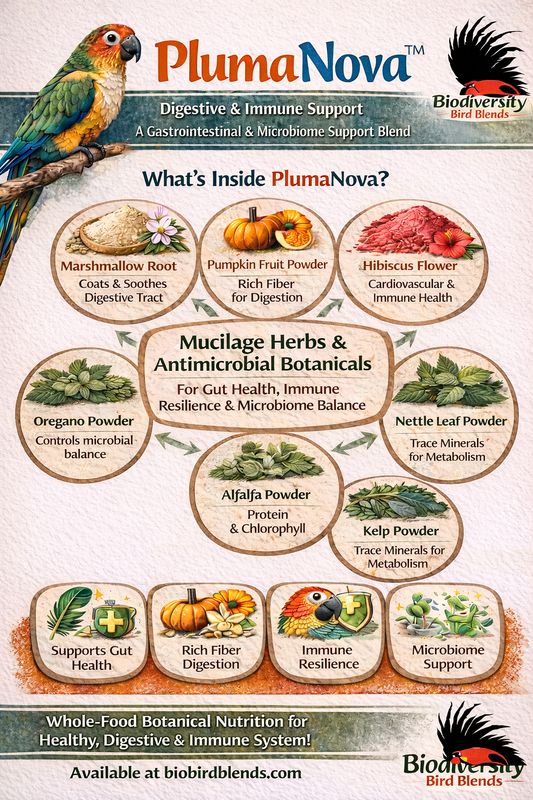 Biodiversity PlumaNova Avian Whole Food Supplement Powder Shaker