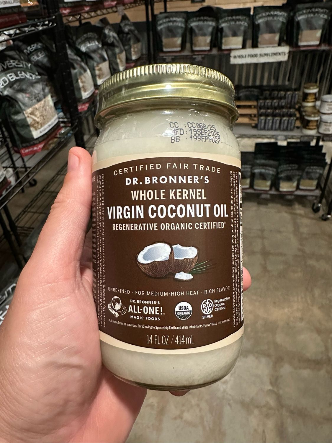 Organic Whole Kernel Virgin Coconut Oil