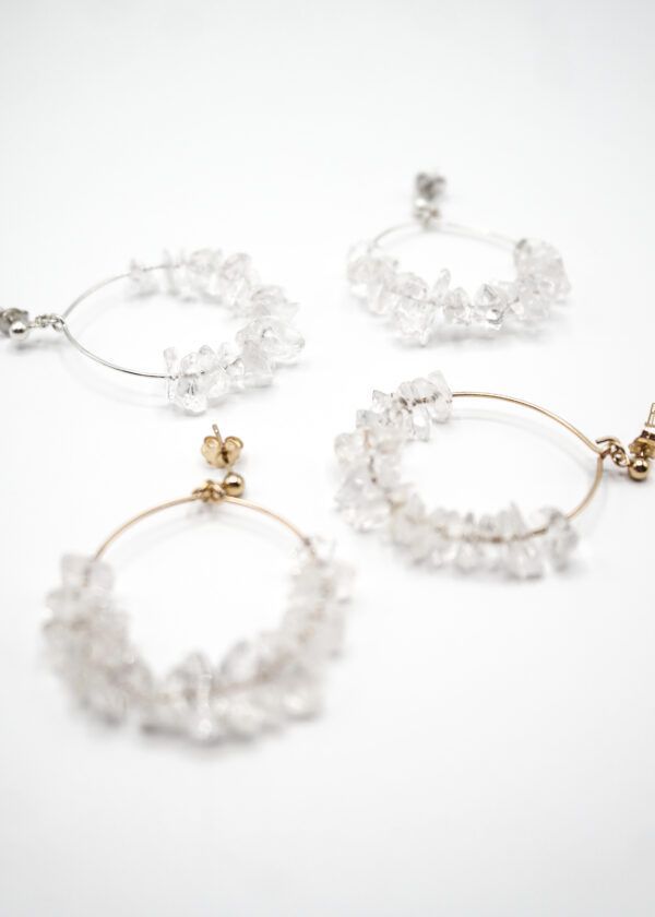 Quartz Cluster Hoop Earrings