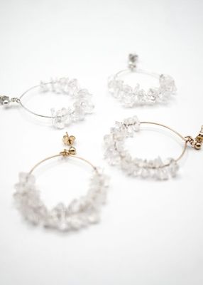 Quartz Cluster Hoop Earrings