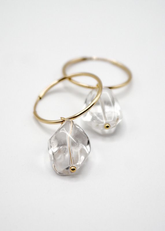 Clear Quartz Hoop Earrings