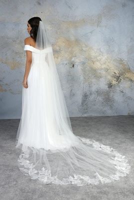 Delicate Embroidered Butterfly Veil