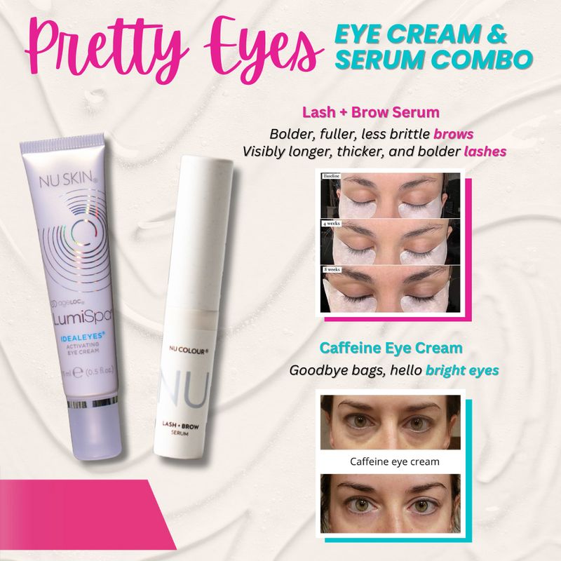 Pretty Eyes | Lash+Brow Serum and Caffeine Eye Cream