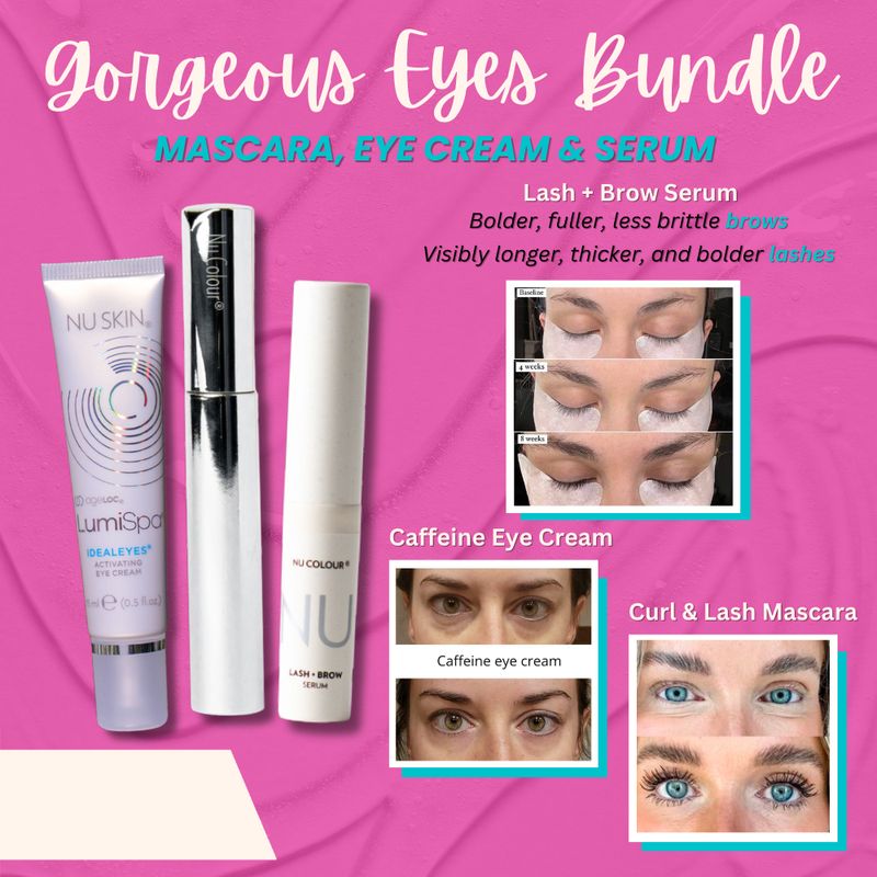 Gorgeous Eyes Bundles | Lash+Brow Serum, Caffeine Eye Cream, Curl &amp; Lash Mascara