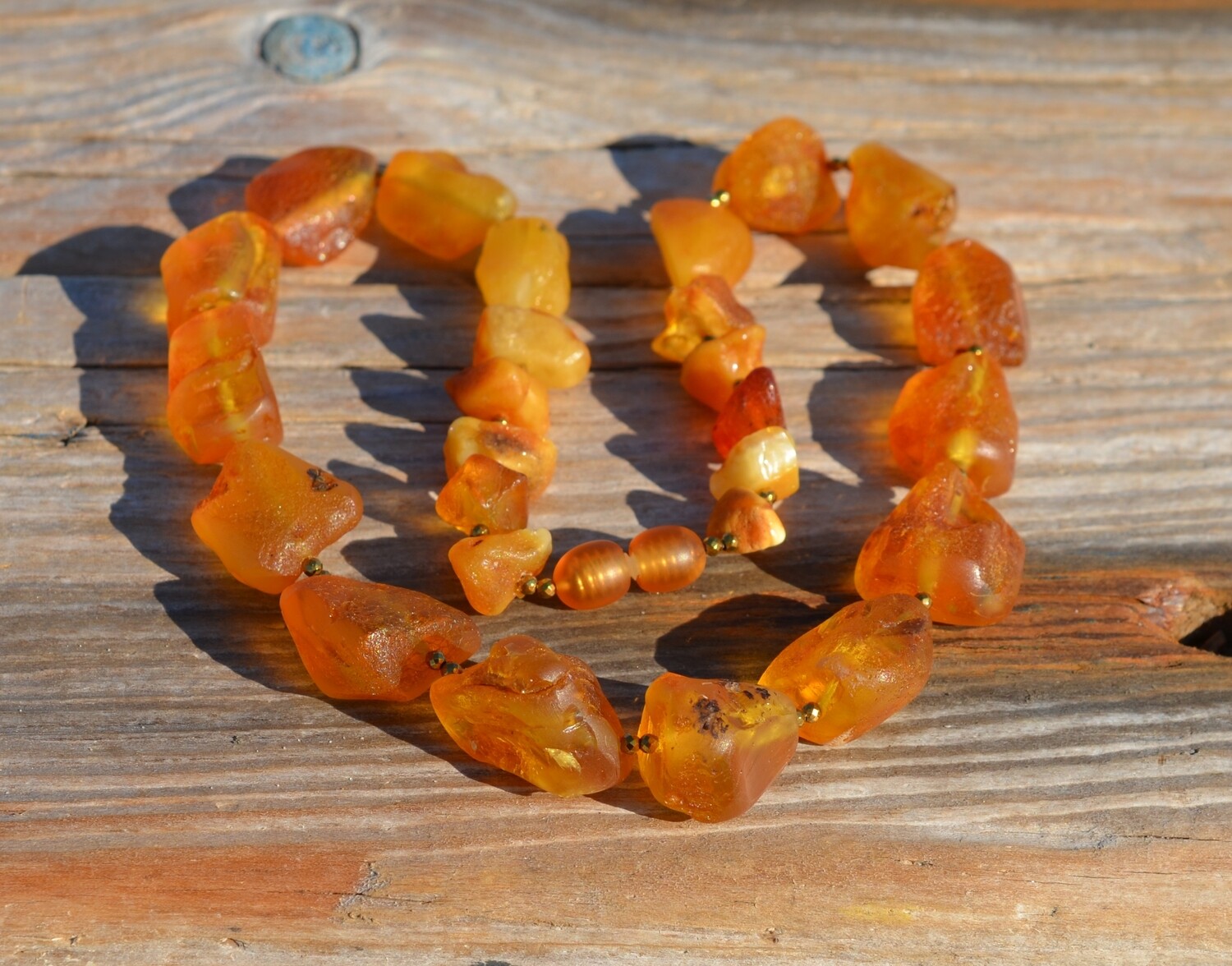Amber necklace women, raw Baltic amber nugget