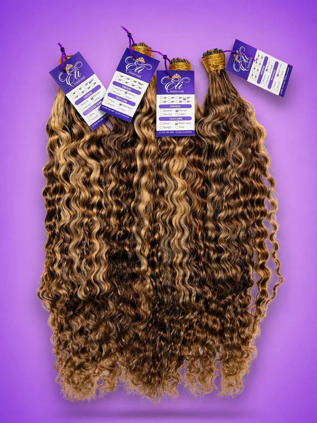 Hair Extensions Curly I-Tip / Risado
