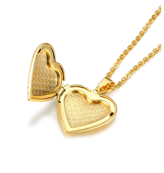 ZORCVENS Gold Color Openable Photo Frame Heart Pendant