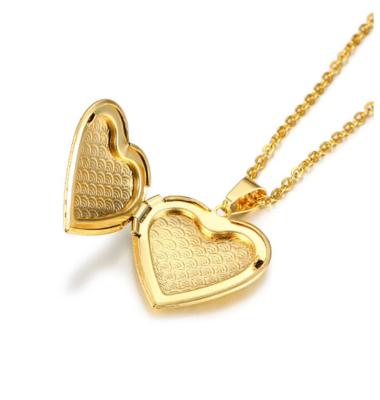 ZORCVENS Gold Color Openable Photo Frame Heart Pendant