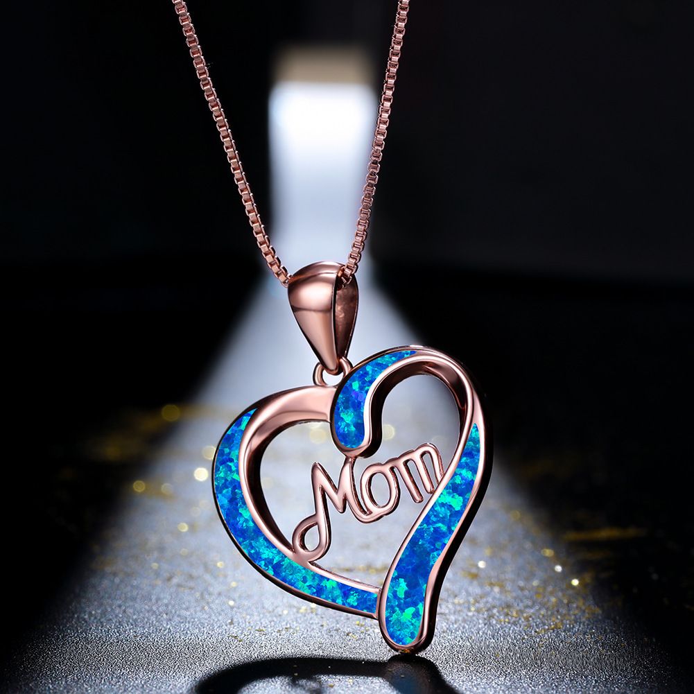 Heart MOM Alphabet Pendant Necklace